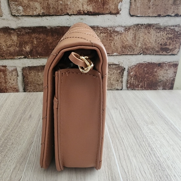 bebe Quilted Sophia Dark Blush Crossbody Bag NWT - Picture 4 of 12